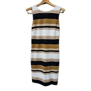 Banana Republic Stripe Bodycon Pencil Dress Classic Sleeveless Career Size 8